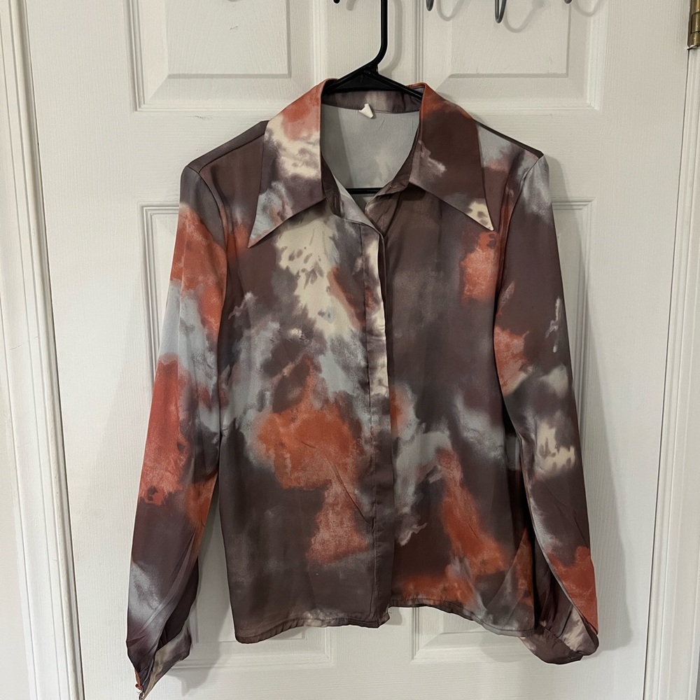 SHEIN Multicolor Tie-Dye Blouse